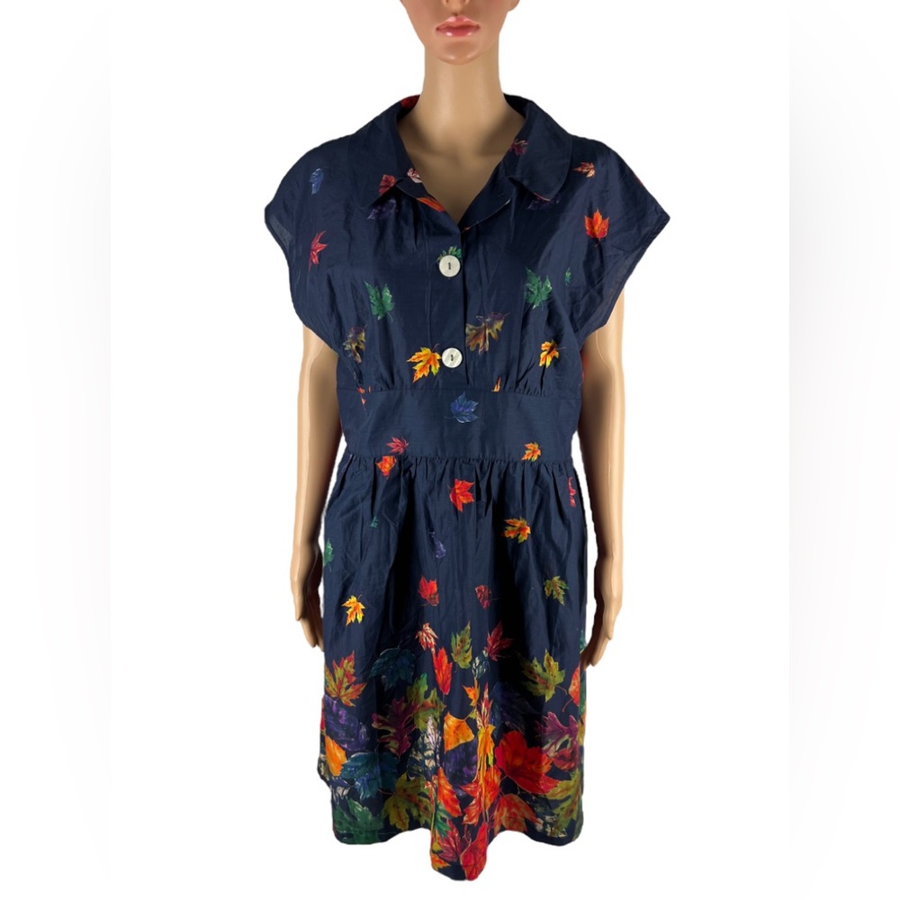 ModCloth Womens 16 Dress Can't Be Leaf I'm Fallin' For You Fit and Flare NWT - Picture 2 of 13
